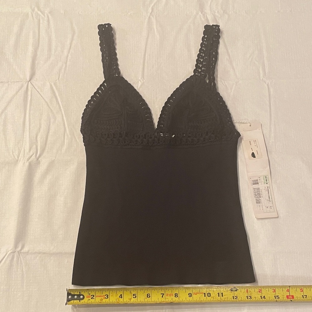 Valentino Black crochet Trim Cami Top